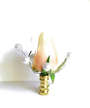 Load image into Gallery viewer, One of French Chic Rose Lamp Shade Finial, Harp Topper - Ivory
