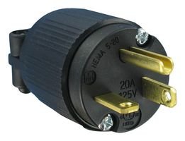 Q-716-Power Entry Connector, NEMA 5-20P, 20 A, Black, 125 V