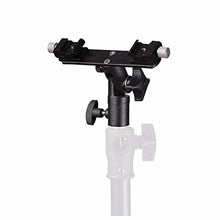 Load image into Gallery viewer, EXMAX E2 Adjustable Double Flash Bracket Dual Hot Shoe Speedlight Stand Umbrella Holder Light Stand Bracket Mount 1/4&quot; to 3/8&#39;&#39; for Studio Video DSLR Camera Canon Nikon Yongnuo
