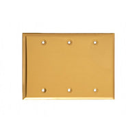 Switchplate Bright Solid Brass Triple Blank | Renovator's Supply