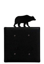 Load image into Gallery viewer, Village Wrought Iron ECC-14 8 Inch Bear - Double Electrical Cover, Black

