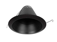 Load image into Gallery viewer, NICOR Lighting 6 inch Black Airtight Recessed Cone Baffle Trim, Fits 6 inch Housings (17550ABK)
