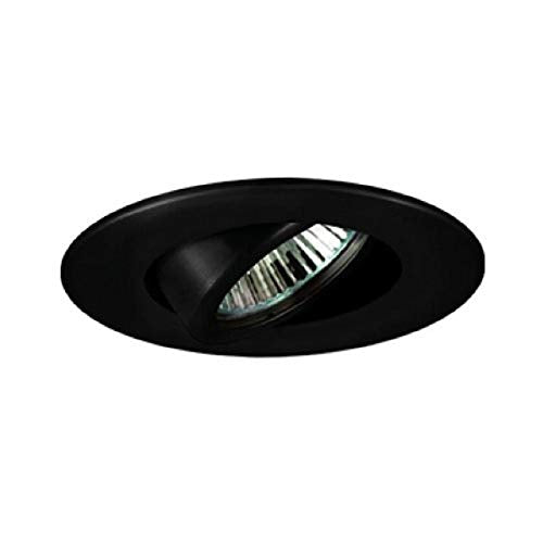 Jesco Lighting TM408BK 4-Inch Aperture Low Voltage Trim Recessed Light, Adjustable Gimbal Ring, Black Finish