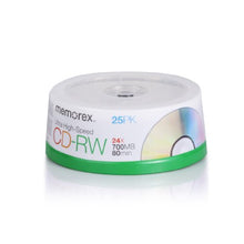 Load image into Gallery viewer, Memorex 25-Pack Spindle of CDRW80 Discs
