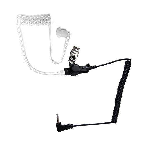 yan 3.5mm Listen Only Earpiece with Coiled Acoustic Tube for Radio Speaker Mic