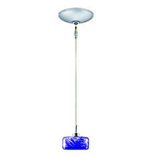 Load image into Gallery viewer, Jesco Lighting KIT-QAP229-BF-A Elaine 1-Light Low Voltage Pendant and Canopy Kit with Satin Chrome Socket, Blue Frit
