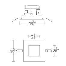 Load image into Gallery viewer, WAC Lighting R2ASAT-F830-WT Aether 2in Square Adjustable Trim with LED Light Engine Trim &amp; LED, Flood Beam-40 Degrees, White
