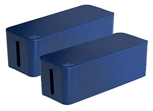 Bluelounge CableBox Cable and Cord Management System - (Moonlight Blue) - Pack of 2