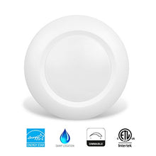 Load image into Gallery viewer, JULLISON 6 Inch LED Low Profile Recessed &amp; Surface Mount Disk Light, Round, 15W, 900 Lumens, 3000K Warm White, CRI80, Driverless Design, Dimmable, ENERGY STAR, cETLus Listed, White(1 Pack) ...
