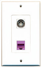 Load image into Gallery viewer, RiteAV - 1 Port BNC 1 Port Cat6 Ethernet Purple Decorative Wall Plate - Bracket Included
