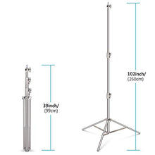 Load image into Gallery viewer, Neewer 2 Pieces Light Stand Kit, 102&quot;/260cm Stainless Steel Heavy Duty with 1/4&quot; to 3/8&quot; Adapter for Studio Softbox, Monolight and Other Photographic Equipment
