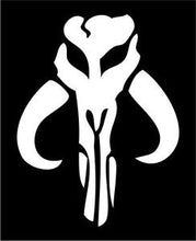 Load image into Gallery viewer, Boba Fett Clan Insigna - Vinyl 4&quot; Tall (Color: White) Decal Laptop Tablet Skateboard car Windows Stickers - by So Cool Stuff
