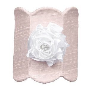 Jubilee Collection Pink Double Scalloped Nightlight with White Ribbon Rose Magnet