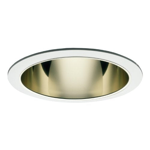 Halo Recessed 404RG 6-Inch Socket Supporting Trim with Residential Gold Reflector, White