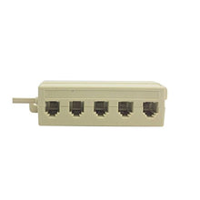 Load image into Gallery viewer, Beige Color 5 Way Outlet 6P4C RJ11 RJ12 Telephone Phone Modular Jack Line Splitter Adapter 1-in-5-out,Other
