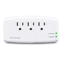 CyberPower CSB300W Essential Surge Protector, 900J/125V, 3 Outlets, Wall Tap