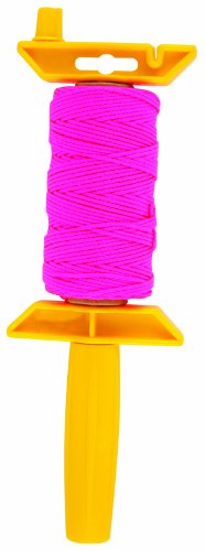 Task T27112 250-Feet Braided Nylon Construction Line and Reel Holder, Pink