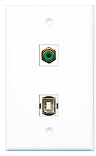 Load image into Gallery viewer, RiteAV - 1 Port RCA Green 1 Port USB B-B Wall Plate - Bracket Included
