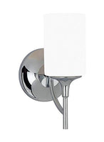 Sea Gull Lighting 44952-05 Stirling Transitional One Light Wall/Bath Sconce Vanity Style Fixture, Chrome Finish