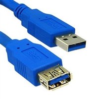 Load image into Gallery viewer, USB 3.0 Extension Cable, Blue, 6ft, Type A Male / Type A Female
