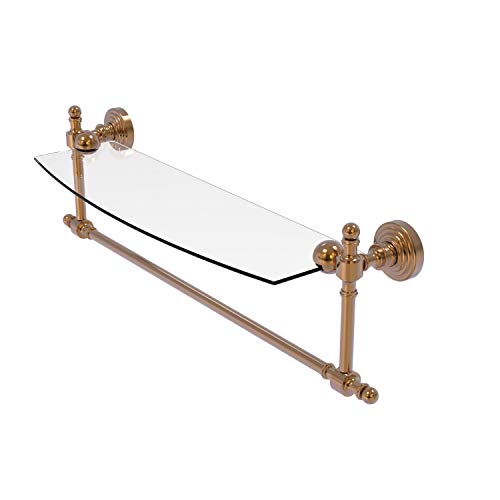 Allied Brass RW-33TB/18 Retro Wave Collection 18 Inch Vanity Integrated Towel Bar Glass Shelf, Brushed Bronze