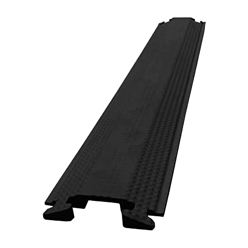 Kable Kontrol Drop Over Floor Cord Cover  60 Inch Long 1 Channel Cable or Wire Protector  Rubber Ramp for Indoor and Outdoor Use  Black