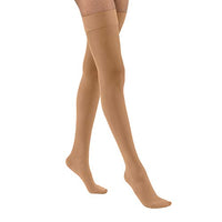 JOBST-119132 UltraSheer Thigh High with Silicone Dot Top Band, 20-30 mmHg Compression Stockings, Closed Toe, Small, Sun Bronze