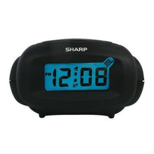 Load image into Gallery viewer, Sharp LCD Digital Alarm Clock, Black

