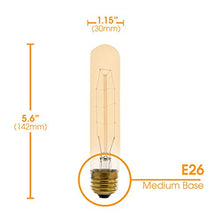 Load image into Gallery viewer, T9 Vintage Incandescent Amber Filament Bulb, Radio Tube, Edison Style, 60W, 200 Lumens, E26 Medium Base, Dimmable (4 Pack)

