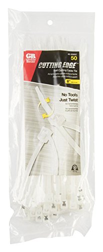Power Products 3558087 8 in. Self-Cutting Natural Cable Tie - Pack of 50