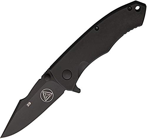 Combative Edge CBE00416 X9 Framelock Folding Knife, Black