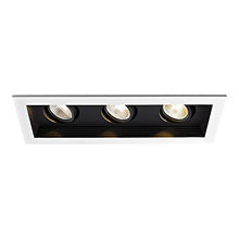 Load image into Gallery viewer, WAC Lighting MT-3LD311NA-F927BK Mini Multiple LED Three New Construction Housing with Trim and Light Engine 2700K Flood Black, 25 Beam Angle
