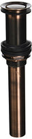 Jaclo 819-PCU C.O. Plug Finger Touch Drain without Overflow Holes for Extra Thick Basins, Polished Copper