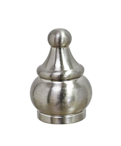 Aspen Creative 24017-21 Steel Lamp Finial in Brushed Nickel Finish, 1 1/2