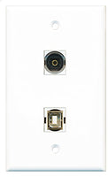 RiteAV - 1 Port Toslink 1 Port USB B-B Wall Plate - Bracket Included