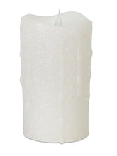 Load image into Gallery viewer, Melrose 5.25&quot; White Glitter Flameless LED Pillar Candle with Moving Flame
