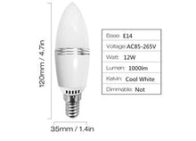 Load image into Gallery viewer, 12W LED Candelabra Light Bulbs 12W LED Candle Bulbs E14 Non-Dimmable LED Chandelier Bulbs,100W Incandescent Bulbs Equivalent,Daylight White 6000K,E14 Small Base,Non-Dimmable,Pack of 4
