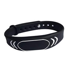 Load image into Gallery viewer, NFC Wristband Ntag213 Silicone Bracelet Black Color Adjustable (Pack of 5)
