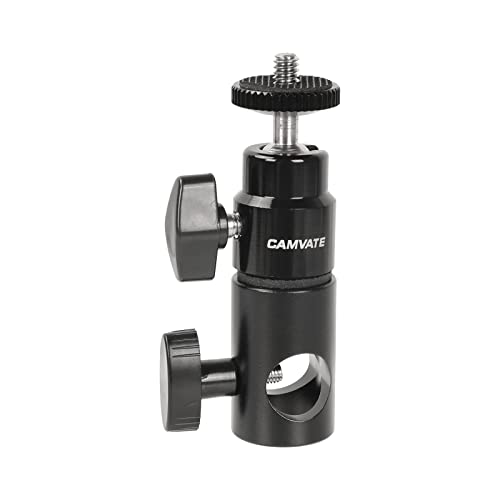 CAMVATE Light Stand Mount Articulated 1/4''-20 Mini Ball Head for Monitor/LED Light - 1952