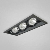 Eurofase TE163-01 3-Light PAR20 Recessed Mutiple Strip Trim, Black