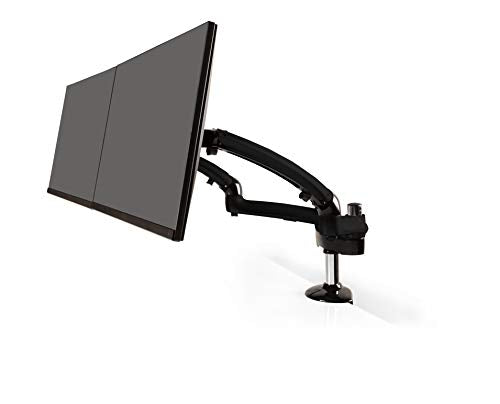 Ergotech Dual Freedom Arm, Includes Two Aluminum Articulating Arms,8.4-17.8 lbs. Weight Capacity per Arm, Suitable for Monitors up to 27'', VESA Compatible 7575, 100100,(FDM-PC-G02) -Dual,Metal Gray