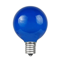 Load image into Gallery viewer, Novelty Lights 25 Pack G40 Outdoor Globe Replacement Bulbs, Blue, C7/E12 Candelabra Base, 5 Watt

