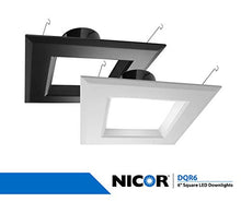 Load image into Gallery viewer, NICOR Lighting 6 inch White Square LED Recessed Downlight in 3000K (DQR6-10-120-3K-WH-BF)
