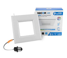 Load image into Gallery viewer, NICOR Lighting 6 inch White Square LED Recessed Downlight in 3000K (DQR6-10-120-3K-WH-BF)
