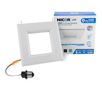 NICOR Lighting 6 inch White Square LED Recessed Downlight in 4000K (DQR6-10-120-4K-WH-BF)