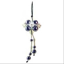 Load image into Gallery viewer, Grey Flower Beads Phone Strap
