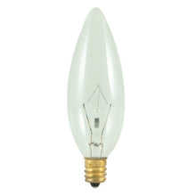 Load image into Gallery viewer, Bulbrite 25CTC/32/3 25-Watt 130-Volt Incandescent Torpedo Chandelier Bulb, 32mm, Clear - 2 Pack

