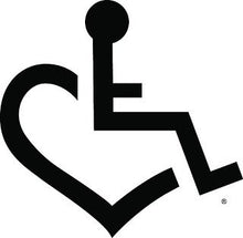 Load image into Gallery viewer, Handicap Heart Logo - Vinyl 6&quot; tall (Color BLACK) decal laptop tablet skateboard car windows stickers
