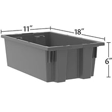 Load image into Gallery viewer, Akro-Mils 35180 Nest and Stack Plastic Storage Container and Distribution Tote, (18-Inch L x 11-Inch W x 6-Inch H), Gray, (6-Pack)
