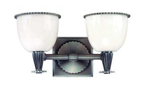 Hudson Valley Lighting 3882 Traditional / Classic Two Light Up Lighting Bath Vanity with Bowl Shaped Shades, Polished Nickel